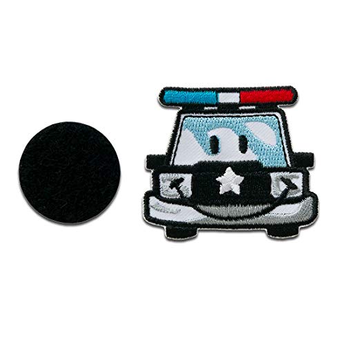 Smiley © Smiley Polizeiauto Klett - Aufnäher, Bügelbild, Aufbügler, Applikationen, Patches, Flicken, zum aufbügeln, Größe: 4,3 x 5 cm von Smiley