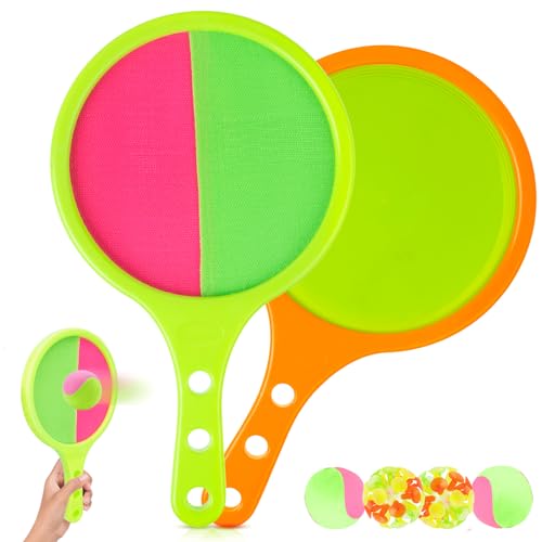 Klettballspiel Strandspielzeug Kinder Garten Spiele: Klettspiel Set mit 2 Schlägern & 4 Bällen, Wurfspiel für Draußen Outdoorspiele ab 3 Jahren Klettballspiel Strandspielzeug Kinder Garten Spiele: Klettspiel Set mit 2 Schlägern & 4 Bällen, Wurfspiel für Draußen Outdoorspiele ab 3 Jahren von Smilfree