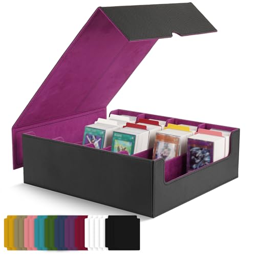 Spielkarten Aufbewahrungsbox für 3200+ Karten box – PU Leder Kartenbox mit Magnetverschluss & 24 Bunten Teilern – Kompatibel mit TCG Sammelkarten – Display Card Box Spielkarten Aufbewahrungsbox für 3200+ Karten box – PU Leder Kartenbox mit Magnetverschluss & 24 Bunten Teilern – Kompatibel mit TCG Sammelkarten – Display Card Box von Smilfree
