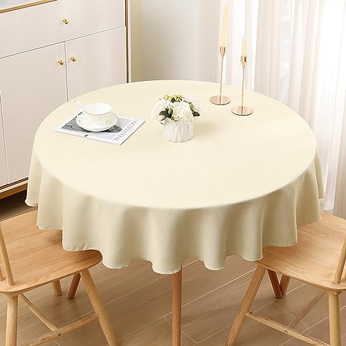 smiry Leinenoptik Tischdecke Abwaschbar Lotuseffekt Tischtuch Leinendecke Wasserabweisend Tafeldecke Tischwäsche Fleckschutz, Rund 140cm, Beige smiry Leinenoptik Tischdecke Abwaschbar Lotuseffekt Tischtuch Leinendecke Wasserabweisend Tafeldecke Tischwäsche Fleckschutz, Rund 140cm, Beige von smiry