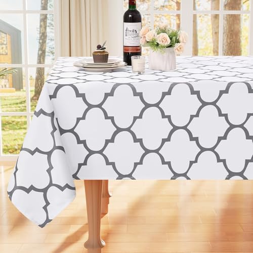 smiry Tischdecke Abwaschbar Rechteckig 130x160cm Tischtuch Polyester Wasserabweisend Lotuseffekt Marokkanisch Tischwäsche Schmutzabweisend Abwischbare Tafeldecke für Outdoor Party Küche,Weiß smiry Tischdecke Abwaschbar Rechteckig 130x160cm Tischtuch Polyester Wasserabweisend Lotuseffekt Marokkanisch Tischwäsche Schmutzabweisend Abwischbare Tafeldecke für Outdoor Party Küche,Weiß von smiry