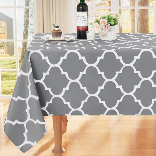 smiry Tischdecke Abwaschbar Rechteckig 140x180cm Tischtuch Polyester Wasserabweisend Lotuseffekt Marokkanisch Tischwäsche Schmutzabweisend Abwischbare Tafeldecke für Outdoor Party Küche,Grau smiry Tischdecke Abwaschbar Rechteckig 140x180cm Tischtuch Polyester Wasserabweisend Lotuseffekt Marokkanisch Tischwäsche Schmutzabweisend Abwischbare Tafeldecke für Outdoor Party Küche,Grau von smiry