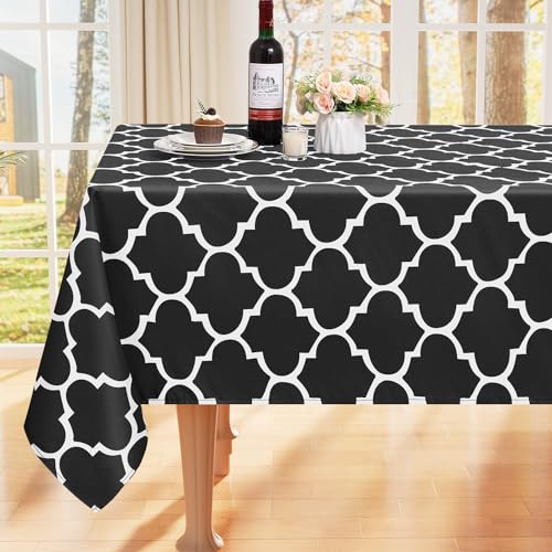 smiry Tischdecke Abwaschbar Rechteckig 140x200cm Tischtuch Polyester Wasserabweisend Lotuseffekt Marokkanisch Tischwäsche Schmutzabweisend Abwischbare Tafeldecke für Outdoor Party Küche,Schwarz smiry Tischdecke Abwaschbar Rechteckig 140x200cm Tischtuch Polyester Wasserabweisend Lotuseffekt Marokkanisch Tischwäsche Schmutzabweisend Abwischbare Tafeldecke für Outdoor Party Küche,Schwarz von smiry