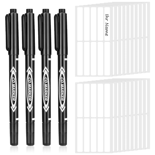 Smivyhp 200 Stück Kleidungs Etiketten Namensaufkleber für Kinder mit 4 Stück Stift, 55 x 9 mm Wasserdicht Namensetiketten Namensschilder Selbstklebend Klebeetiketten für Kleidung Schuluniform von Smivyhp