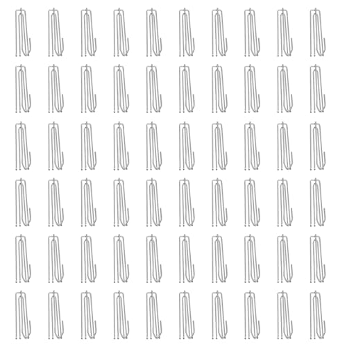 SMLOPLOM 60 Stück Gardinenhaken für Schienenaus Edelstahl, Vorhanghaken mit Vier Zinken, Vorhangring Plisseehaken, Curtain Hooks aus Metall zum Aufhängen von Vorhängen und Vorhangringschienen, Silber von Smloplom