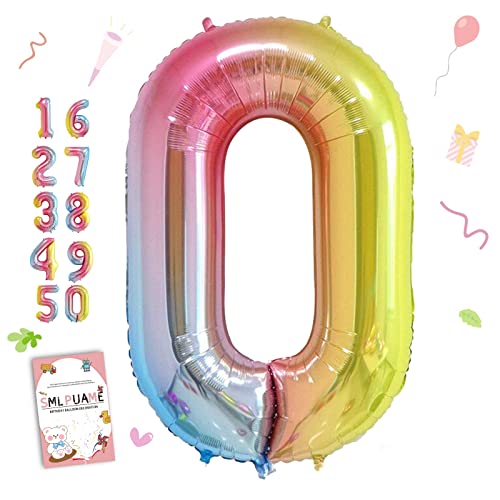 Smlpuame 102cm Folienballon Zahlen Luftballon 0-9 Geburtstag Regenbogen Farbverlauf, Große 0 Ballons für Geburtstagsfeier Feierdekorationen, Heliumfolien Zahlenballons für Hochzeitstag Smlpuame 102cm Folienballon Zahlen Luftballon 0-9 Geburtstag Regenbogen Farbverlauf, Große 0 Ballons für Geburtstagsfeier Feierdekorationen, Heliumfolien Zahlenballons für Hochzeitstag von Smlpuame