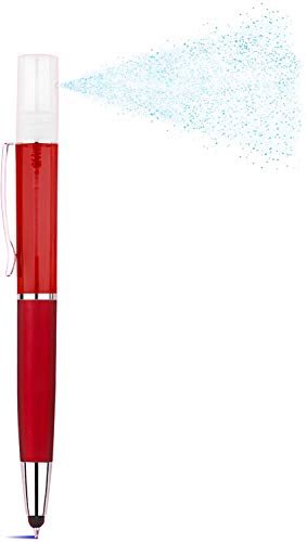 Bactilla - 3in1 Kugelschreiber und Touchpen mit Sprühfunktion für Desinfektionsmittel - das ideale Hygiene-Tool (Rot, 3 Stück) von Smrter
