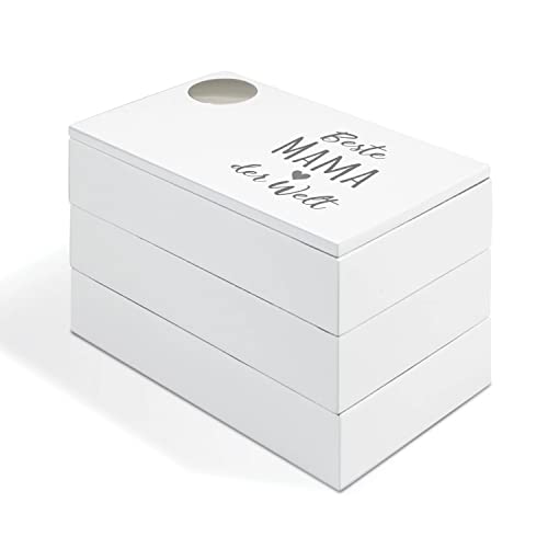 Smyla Personalisiertes Schmuckkästchen - Elegante Personalisierte Schmuckbox: 3-Ebenen Drehbare Schmuckschatulle mit Gravur – Geschenk für jeden Anlass von Smyla