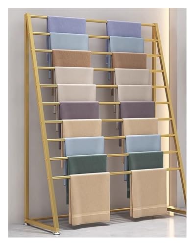 Abnehmbarer Schalständer aus Metall, freistehendes Aufbewahrungsregal für Stoffhosen im Bekleidungsgeschäft, Geschenkpapier-Organizer-Halter für Geschenkartikelläd,Gold-80X40X145CM_Single Side Abnehmbarer Schalständer aus Metall, freistehendes Aufbewahrungsregal für Stoffhosen im Bekleidungsgeschäft, Geschenkpapier-Organizer-Halter für Geschenkartikelläd,Gold-80X40X145CM_Single Side von SnamicE