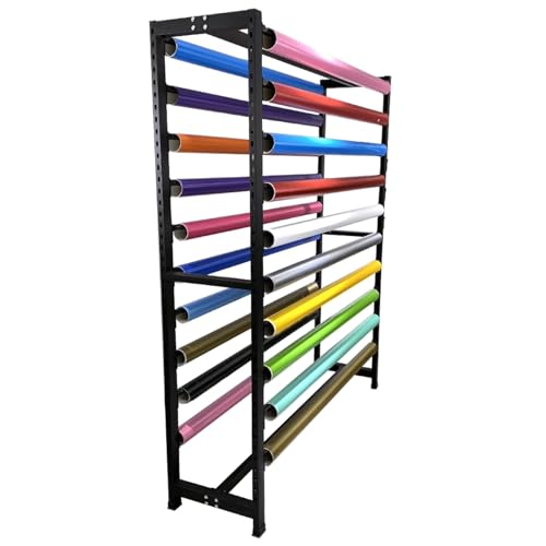 Gewerbliches Stoffrollen-Aufbewahrungsregal mit Verstellbarer Aufhängestange, bodenstehender, robuster Organizer-Halter aus Stahl mit Rädern für Vinylspulen/Lederr,18 Rods-180cm/70.9in Gewerbliches Stoffrollen-Aufbewahrungsregal mit Verstellbarer Aufhängestange, bodenstehender, robuster Organizer-Halter aus Stahl mit Rädern für Vinylspulen/Lederr,18 Rods-180cm/70.9in von SnamicE