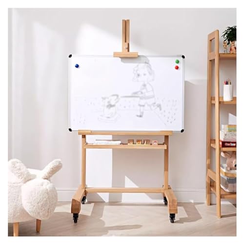 SnamicE Anhebbarer Staffelei-Ausstellungsständer mit feststellbaren Rädern und Ablagefläche, tragbarer mobiler TV-Wagen für Schlafzimmer, Fitnessstudio, Schule, fr, von SnamicE