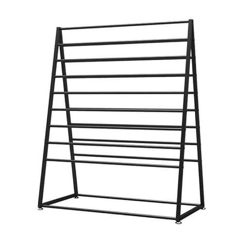 SnamicE Bodenstehender Schal-Präsentationsständer, Organizer-Rack aus Metall mit Bandhalter, doppelseitiges Regal für Handtuch- und Geschenkpapier für den gewerbli,Black-100x50x146cm von SnamicE