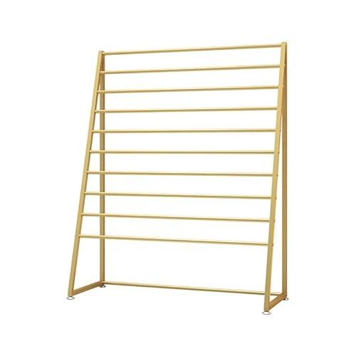 SnamicE Bodenstehender Schal-Präsentationsständer, Organizer-Rack aus Metall mit Bandhalter, doppelseitiges Regal für Handtuch- und Geschenkpapier für den gewerbli,Gold-80x40x146cm von SnamicE