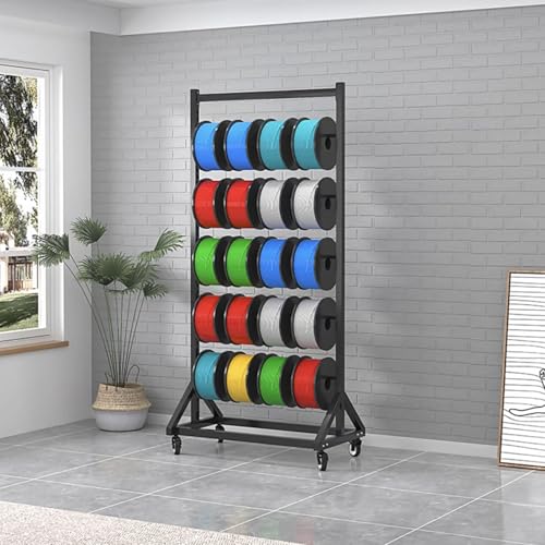 SnamicE Drahtspulen-Aufbewahrungsregal für Garagenwerkstätten, Metallregal, robuster Vinylrollenhalter, Transferpapierband, Geschenkpapier, Fensterfolien-Präsentationsrega,4 Rods von SnamicE