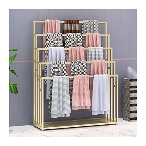 SnamicE Mehrzweck-Schal-Organizer, kommerzielle Regale für Boutique-Bekleidungsgeschäfte, Aufbewahrungsbügel für Blumen, Geschenkpapier, Seidenschals, Schals, Hose,Gold-60x40x150CM von SnamicE