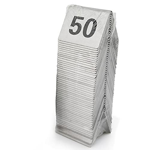 SnamicE Stapelbares Tischnummernschild, dreieckig, doppelseitig, Tischkarten-Tischschilder – 1–50 oder 1–100, Edelstahl/1–100/L: 40 x B: 50 mm, SnamicE Stapelbares Tischnummernschild, dreieckig, doppelseitig, Tischkarten-Tischschilder – 1–50 oder 1–100, Edelstahl/1–100/L: 40 x B: 50 mm, von SnamicE