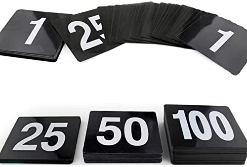 SnamicE Tischnummern 1 bis 25/50/100, doppelseitige Tischnummern aus Kunststoff, Schwarze Tischkarten zum Anklipsen, Tischnummernhalter, Party-, Restaurant- und Barutensilien/1 bis,1 to 100 SnamicE Tischnummern 1 bis 25/50/100, doppelseitige Tischnummern aus Kunststoff, Schwarze Tischkarten zum Anklipsen, Tischnummernhalter, Party-, Restaurant- und Barutensilien/1 bis,1 to 100 von SnamicE