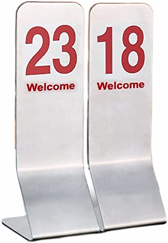 SnamicE Tischnummern aus Edelstahl, 1–25, 7 x 2,4 Zoll, Tischkarten für Hochzeiten, Tischnummern für Sitzgelegenheiten in Restaurants, Cafés und Bars, Geburtstags-, Jubiläums- und V,Red-1 to 50 SnamicE Tischnummern aus Edelstahl, 1–25, 7 x 2,4 Zoll, Tischkarten für Hochzeiten, Tischnummern für Sitzgelegenheiten in Restaurants, Cafés und Bars, Geburtstags-, Jubiläums- und V,Red-1 to 50 von SnamicE