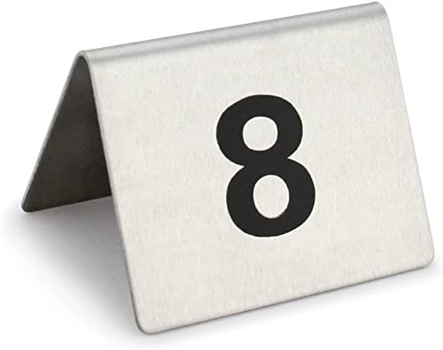 SnamicE Tischnummern aus Edelstahl, Zelt-Tischnummernkarten für Restaurants, Cafés, Bars, Sitzplätze, Tischschilder, Hochzeits- und Geburtstagsparty-Zubehör, 1 bis 10,1 to 10 SnamicE Tischnummern aus Edelstahl, Zelt-Tischnummernkarten für Restaurants, Cafés, Bars, Sitzplätze, Tischschilder, Hochzeits- und Geburtstagsparty-Zubehör, 1 bis 10,1 to 10 von SnamicE