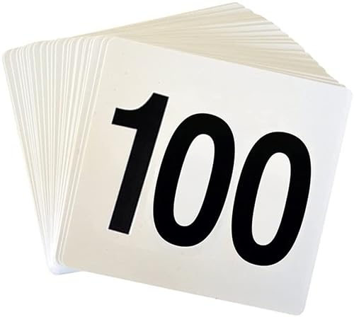 SnamicE Tischnummern von 1 bis 100, doppelseitige Tischnummern aus Kunststoff, weiße quadratische Sitzkarten, Party-Event, Restaurant-Bar-Zubehör, Café-Utensil, SnamicE Tischnummern von 1 bis 100, doppelseitige Tischnummern aus Kunststoff, weiße quadratische Sitzkarten, Party-Event, Restaurant-Bar-Zubehör, Café-Utensil, von SnamicE
