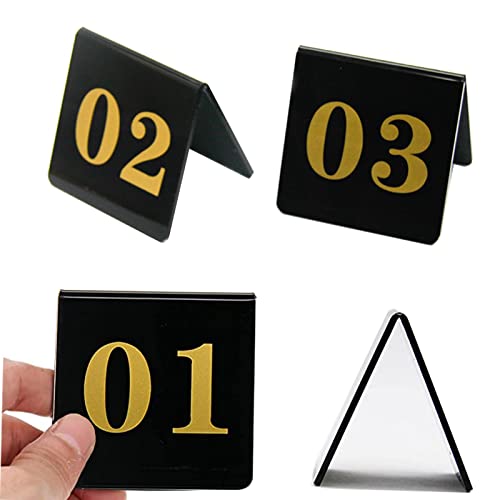 SnamicE Tischnummernkarten 25/50/100, Tischschild, doppelseitige Tischnummernkarte aus Acryl, ideal für rustikale Empfänge, Bankette, Cafés, Restaurants, Hotel,1-50 SnamicE Tischnummernkarten 25/50/100, Tischschild, doppelseitige Tischnummernkarte aus Acryl, ideal für rustikale Empfänge, Bankette, Cafés, Restaurants, Hotel,1-50 von SnamicE