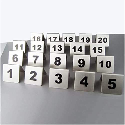 SnamicE Tischnummernschild 1-25/50/100, Tischnummernkarten aus Edelstahl, doppelseitige Tischnummern für Restaurant-, Café- und Bar-Sitzzelte für Hochzeiten, Partys, Veranstaltungen, SnamicE Tischnummernschild 1-25/50/100, Tischnummernkarten aus Edelstahl, doppelseitige Tischnummern für Restaurant-, Café- und Bar-Sitzzelte für Hochzeiten, Partys, Veranstaltungen, von SnamicE