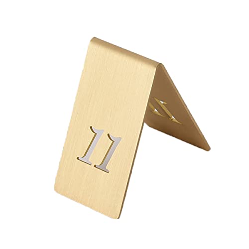 Tischkarten, Messing-Tischnummern im Zeltstil für Restaurants, ausgeschnittenes vertikales Messing-Nummernschild, 40 × 65 mm, stapelbare Tischkarten für Hochzeitsempfänge, R,One Color-Number 11 Tischkarten, Messing-Tischnummern im Zeltstil für Restaurants, ausgeschnittenes vertikales Messing-Nummernschild, 40 × 65 mm, stapelbare Tischkarten für Hochzeitsempfänge, R,One Color-Number 11 von SnamicE