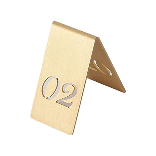 Tischkarten, Messing-Tischnummern im Zeltstil für Restaurants, ausgeschnittenes vertikales Messing-Nummernschild, 40 × 65 mm, stapelbare Tischkarten für Hochzeitsempfänge, R,One Color-Number 2 Tischkarten, Messing-Tischnummern im Zeltstil für Restaurants, ausgeschnittenes vertikales Messing-Nummernschild, 40 × 65 mm, stapelbare Tischkarten für Hochzeitsempfänge, R,One Color-Number 2 von SnamicE