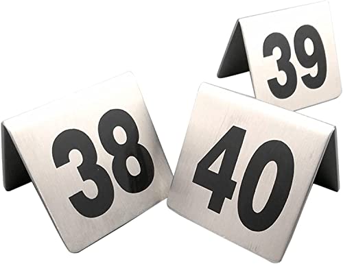 Tischnummern 1-20/1-50/1-100, Tischschilder aus Edelstahl, doppelseitige Nummernschilder, V-Form, für Restaurant-Bar-Café-Hochzeiten, Tischmarkierungs-Tischkarten/1 bis 100/,1 to 100-5*5Cm(2*2Inch) von SnamicE