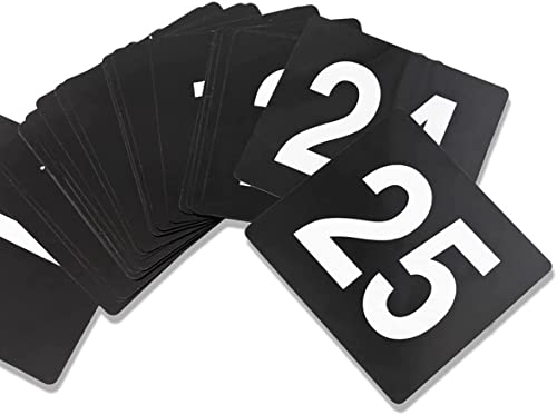 Tischnummern 1 bis 25/50/100, doppelseitige Plastiktischnummern, schwarze Tischstuhlkarten für-Clip Tischnummernhalter, Partyrestaurant, Barwerkzeug/1 bis 25, 1 bis 50,1 bis 50 Tischnummern 1 bis 25/50/100, doppelseitige Plastiktischnummern, schwarze Tischstuhlkarten für-Clip Tischnummernhalter, Partyrestaurant, Barwerkzeug/1 bis 25, 1 bis 50,1 bis 50 von SnamicE