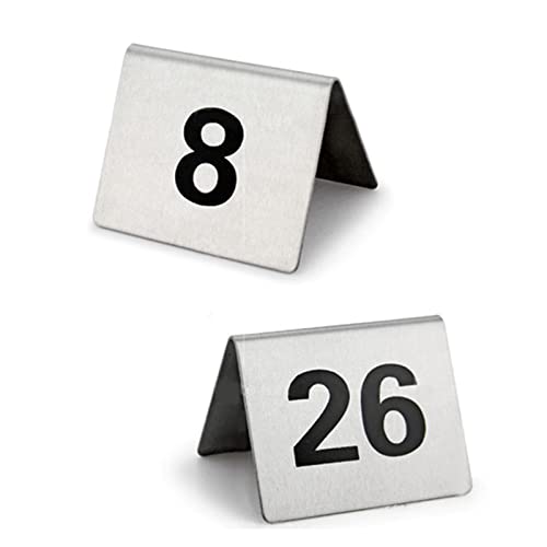 Tischnummernschild aus Edelstahl, 1–50, 1–100, doppelseitiges schwarzes Nummernschild für den Schreibtisch, für Restaurants, Cafés, Bars, Hochzeiten, Partys, 1 bis 50, L: 40,1 to 50-L:40mmxW:50mm Tischnummernschild aus Edelstahl, 1–50, 1–100, doppelseitiges schwarzes Nummernschild für den Schreibtisch, für Restaurants, Cafés, Bars, Hochzeiten, Partys, 1 bis 50, L: 40,1 to 50-L:40mmxW:50mm von SnamicE