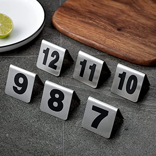 Tischschilder aus Edelstahl, Metallnummernschilder – Tischnummernkarten im Zeltstil 1–50/100 – stapelbar und nimmt keinen Platz Weg – für Café-Bar-Hochzeitsparty-Restaurantt,1 to 100-2 * 2Inch von SnamicE