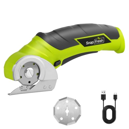 SnapFresh Kartonschneider Elektrischer Schere 4V Kabellose Rollschneider Akku-Universalschneider Rotationsschneider - 2 Elbstschärfender Klinges - für Papier, Pappe, Teppich, Leder, Filz, Kunststoff SnapFresh Kartonschneider Elektrischer Schere 4V Kabellose Rollschneider Akku-Universalschneider Rotationsschneider - 2 Elbstschärfender Klinges - für Papier, Pappe, Teppich, Leder, Filz, Kunststoff von SnapFresh