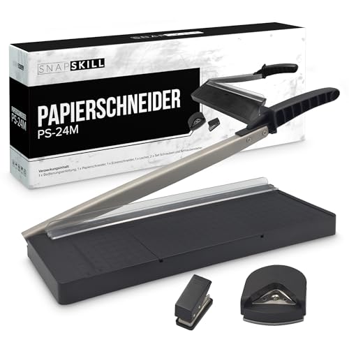 Papierschneider A4 Kompakt 34 cm | Für bis zu 10 Blätter A4-B7 (80g/m²) | Präzise Schneidemaschiene für Karton-, Papier- & Bastelarbeiten | Ideal für Büro, Schule, Fotografie & Scrapbooking von SnapSkill