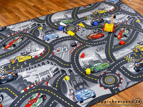 Snapstyle Spiel Kinderteppich Disney Cars Grau in 24 Größen von Snapstyle