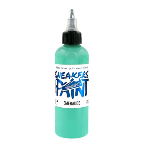 SneakArts Farbe für Leder und Textil – Smaragd – 100 ml – Personalisierbar für Sneaker, Schuhe, Lederwaren, Kleidung, Jeans von SneakArts