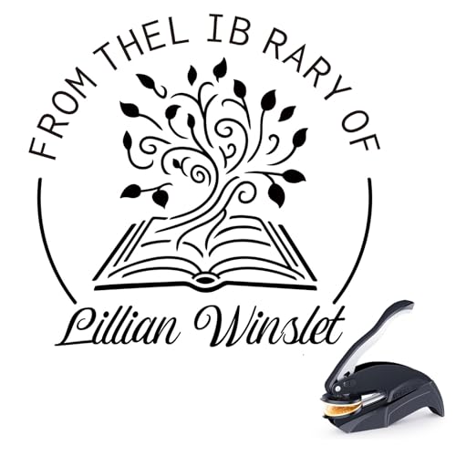Buchpräger Personalisiert | Prägestempel Personalisiert | Buchstempel Ex Libris Prägewerkzeug für Buchliebhaber, Leser, Heim- und Bibliothekssammlungen (BT-01) von Sngeirkn