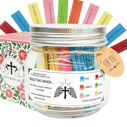 Glas mit Bibelvers mit 120 Schriftkarten, christliche Geschenke für Frauen, Geburtstag, Abschlussgeschenk, inspirierende, religiöse Geschenkbox für Mutter, Ehefrau, Schwester, Tochter Glas mit Bibelvers mit 120 Schriftkarten, christliche Geschenke für Frauen, Geburtstag, Abschlussgeschenk, inspirierende, religiöse Geschenkbox für Mutter, Ehefrau, Schwester, Tochter von SniCkr