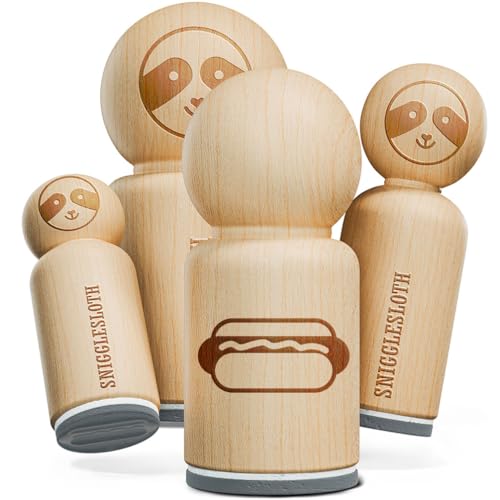 Yummy Hot Dog Gummistempel zum Stempeln von Bastelplanern – 2,5 cm Medium von Sniggle Sloth