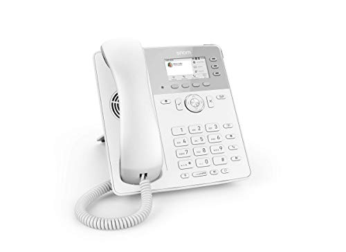 Snom D717 IP Telefon, SIP Tischtelefon (3 selbstbeschriftende Funktionstasten, hochauflösendes Farb-TFT-Display, integrierter Lichtsensor, PoE IEEE 802.3af), Weiß, 00004398 von Snom