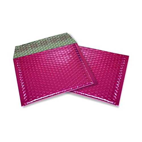20 Stück Snooploops Luftpolster-Briefumschläge, Farbige Metallische Luftpolster-Versandtaschen Format 165x165 mm, mit Selbstklebeverschluß, Metallic Bubblebag Versandtaschen/CD (pink) von Snooploops