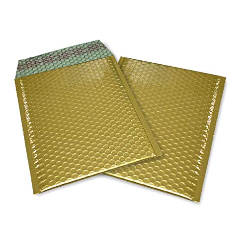 20 Stück Snooploops Luftpolster-Briefumschläge, Farbige Metallische Luftpolsterumschläge Format 170x235 mm, mit Selbstklebeverschluß, Metallic Bubblebag Versandtaschen / A5 (gold matt) von Snooploops
