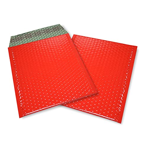 20 Stück Snooploops Luftpolster-Briefumschläge, Farbige Metallische Luftpolsterumschläge Format 170x235 mm, mit Selbstklebeverschluß, Metallic Bubblebag Versandtaschen / A5 (rot) von Snooploops