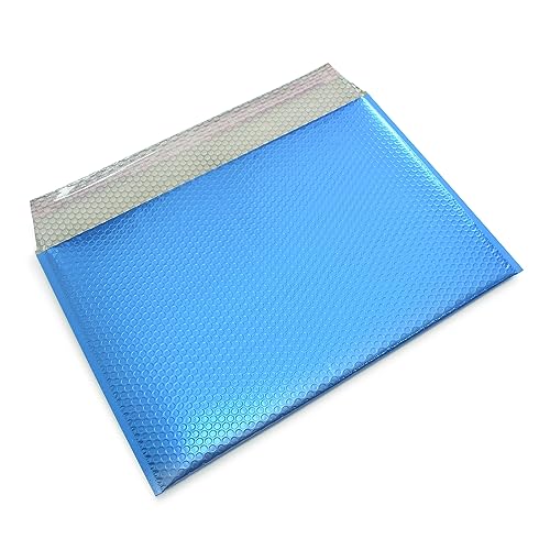 20 Stück Snooploops Luftpolster-Briefumschläge, Farbige Metallische Luftpolsterumschläge Format 325x235 mm, mit Selbstklebeverschluß, Metallic Bubblebag Versandtaschen / A4 (blau matt) von Snooploops