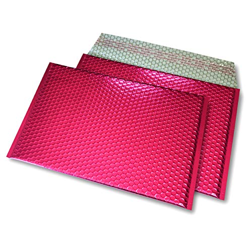 20 Stück Snooploops Luftpolster-Briefumschläge, Farbige Metallische Luftpolsterumschläge Format 325x235 mm, mit Selbstklebeverschluß, Metallic Bubblebag Versandtaschen / A4 (pink) von Snooploops
