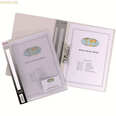 10 x Snopake Klemmhebelmappe A4 PP bis 100 Blatt transparent von Snopake