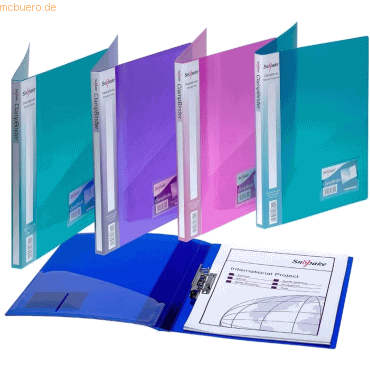 10 x Snopake Klemmhebelmappe electra A4 PP bis 100 Blatt farbig sortie von Snopake