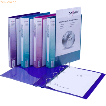 10 x Snopake Präsentations-Ringbuch Executive A4 4 Ringe 25mm electra von Snopake
