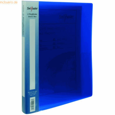 10 x Snopake Ringbuch A4 2 Ringe 15mm electra blau von Snopake