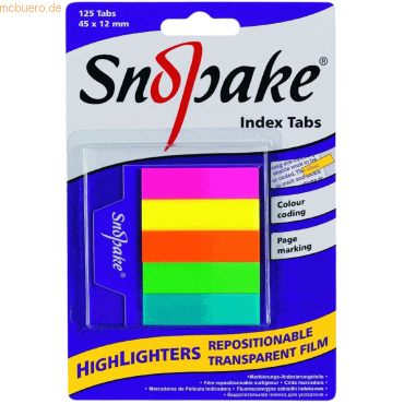 12 x Snopake Index-Beschriftungsschilder 45x12mm 125 Schildchen farbig von Snopake